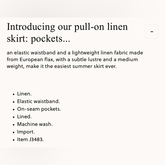 NWT J. Crew Pull-On 100% Linen Skirt - Picture 11 of 12